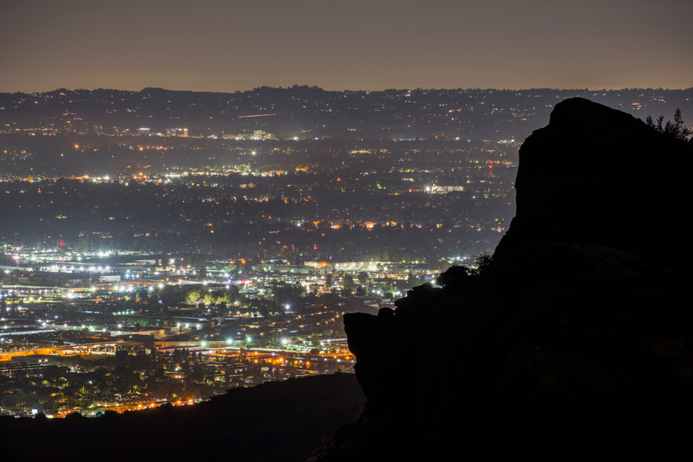 Aerial View of Canoga Park at night