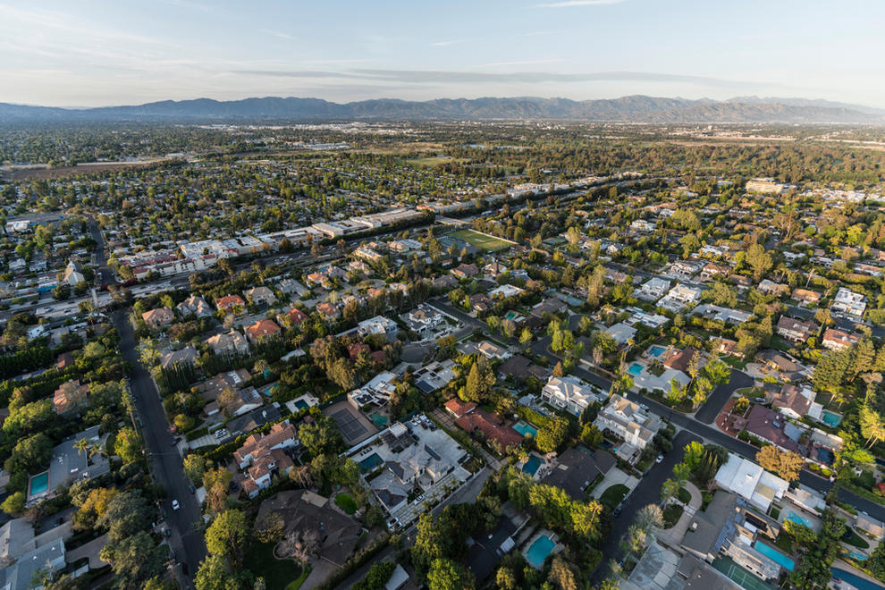 Aerial View of Encino CA