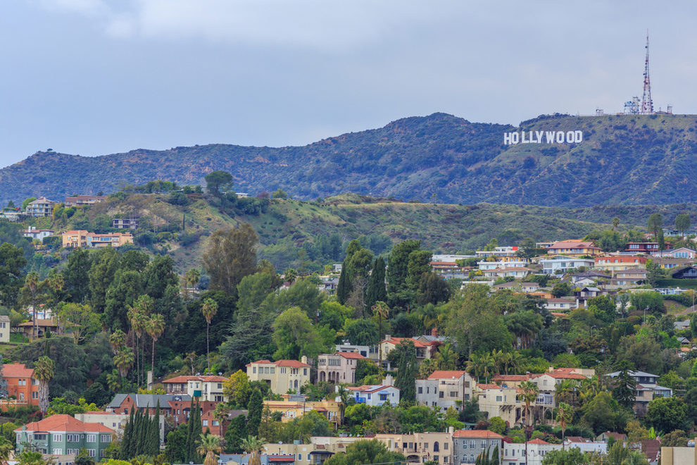 Aerial View of Hollywood CA