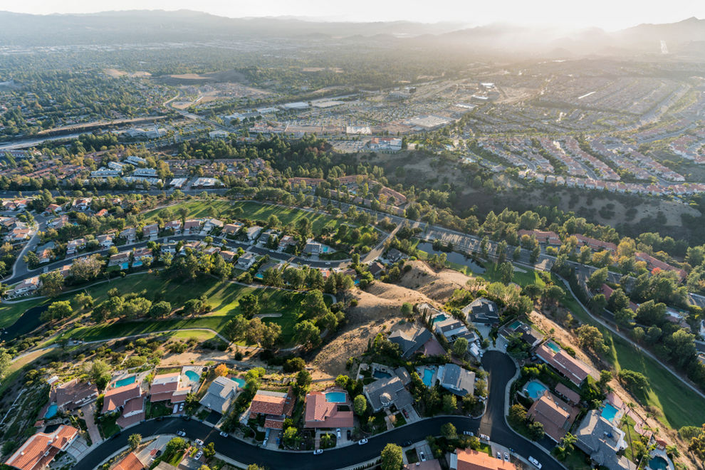 Aerial View of Porter Ranch CA