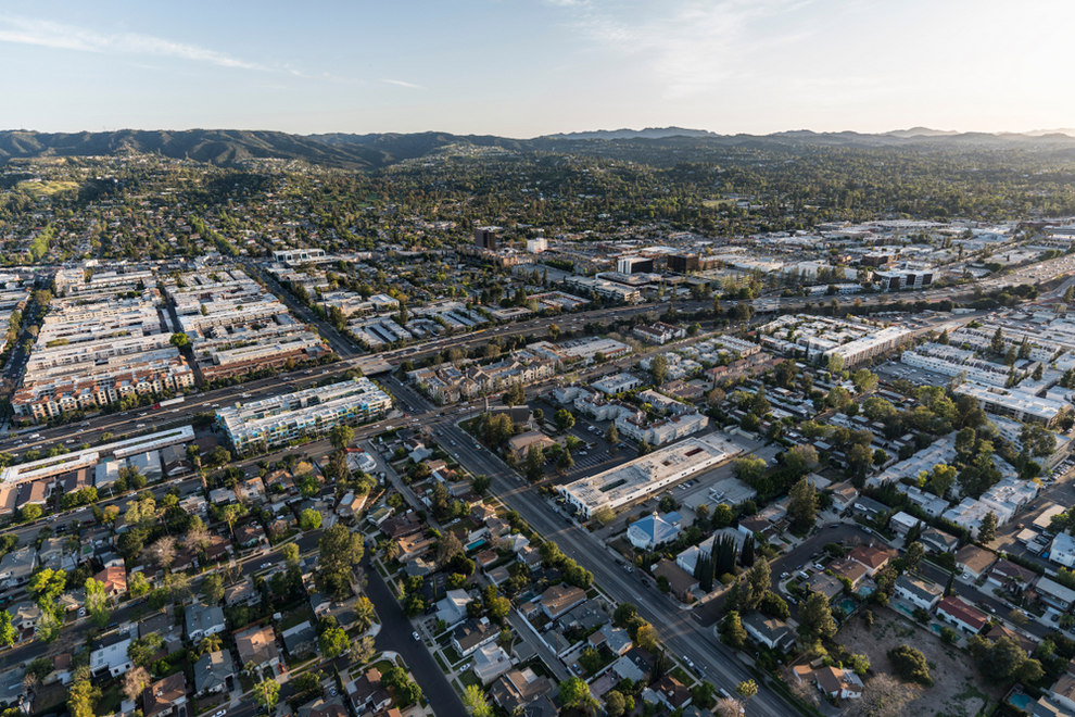 Aerial View of Tarzana CA