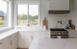 View of kitchen with Anlin glass packages